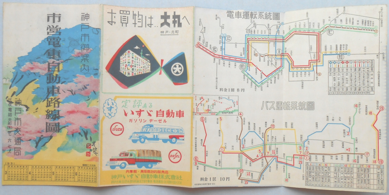 神戸市営電車自動車路線図