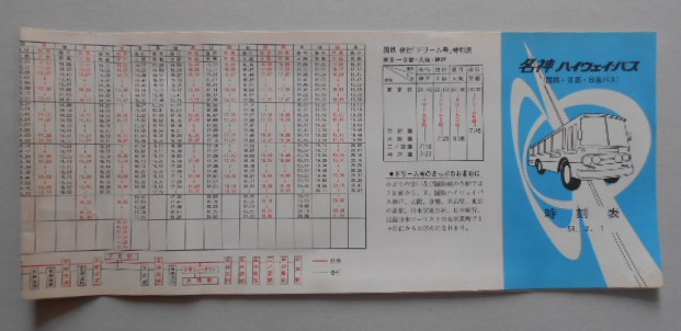 名神ハイウェイバス(国鉄、日高、日急バス）時刻表