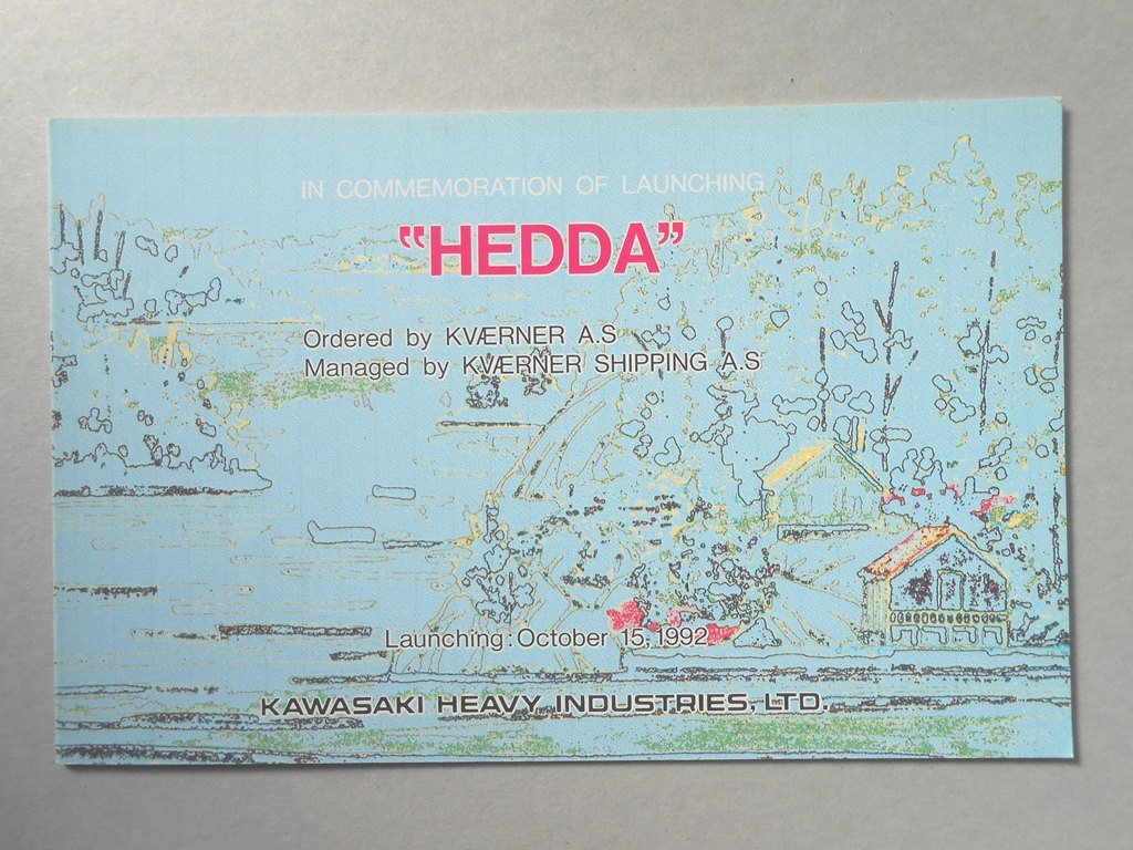 【絵葉書】外国船　進水記念　“HEDDA”
