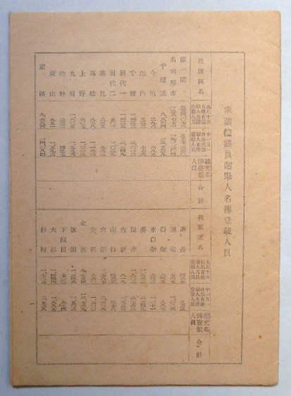 衆議院議員選挙人名簿登載人員（愛知県）