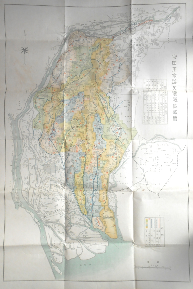 宮田用水路及灌漑区域図